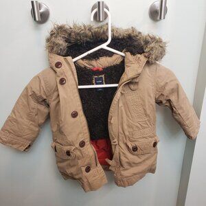 Gap Winter Jacket Fur Lined Hood Size 18-24 Month